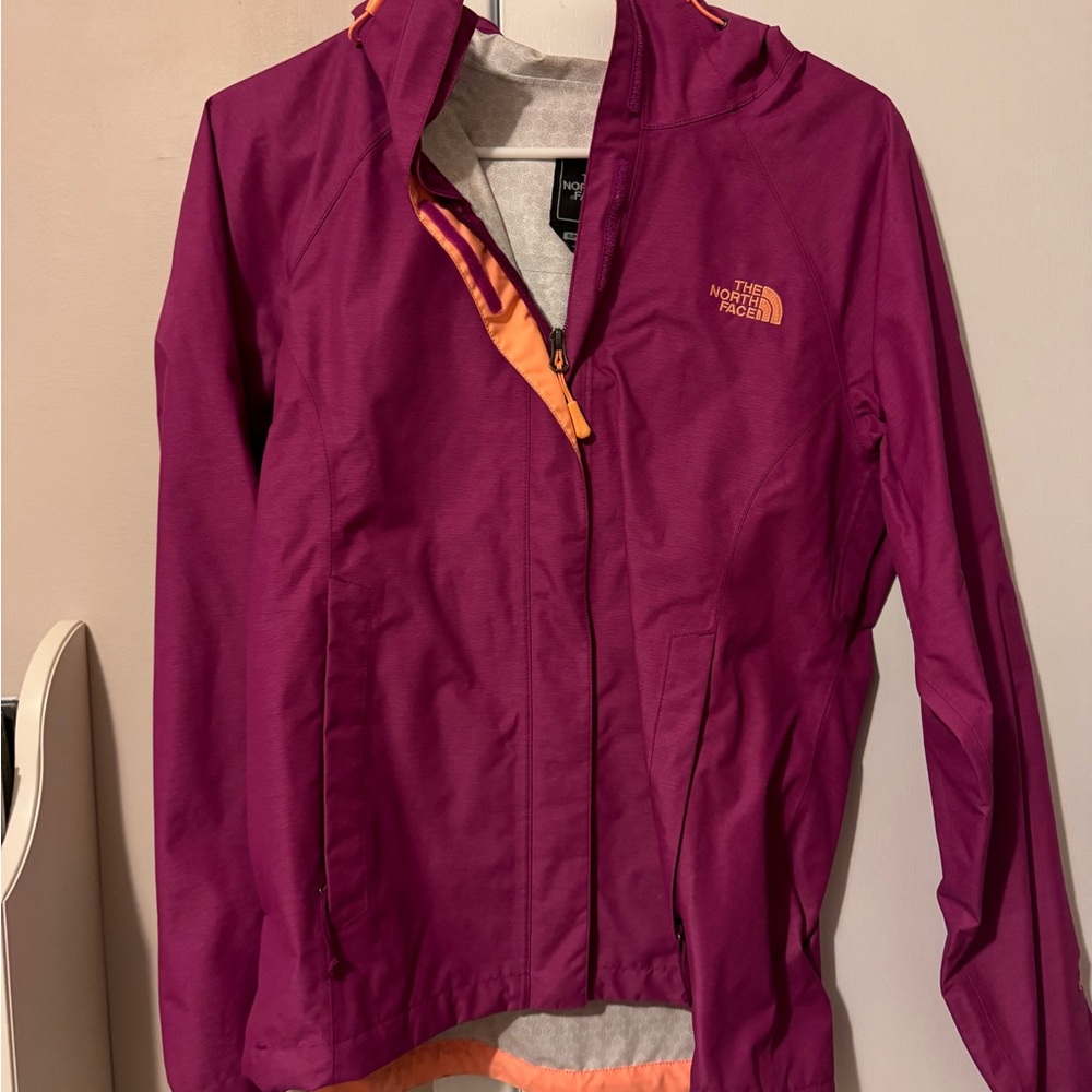 Pink north face rain jacket!